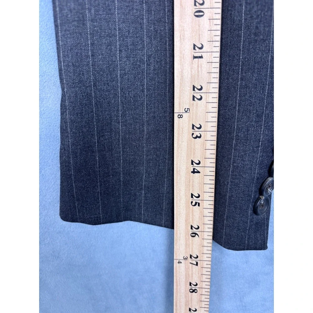Lauren Ralph Lauren Mens 42L Pinstripe Wool Blazer Gray 2 Button Sport Coat